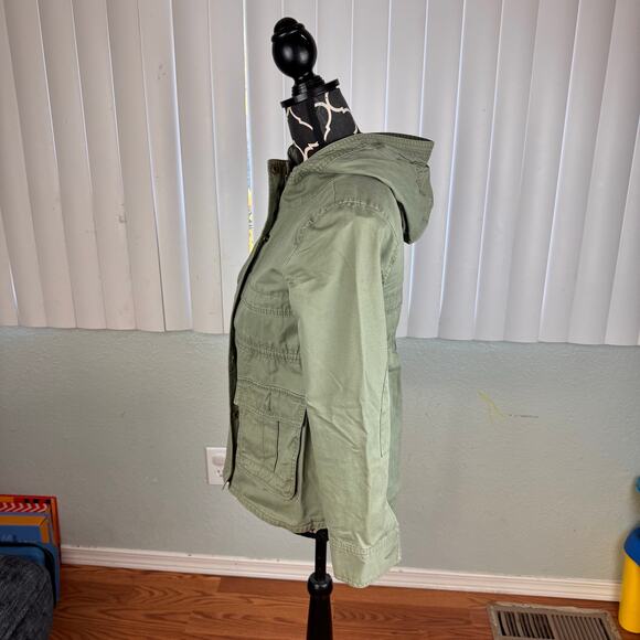 Gap Kids Olive Army Green Hooded Utility Jacket Sz L (10) - Picture 10 of 12
